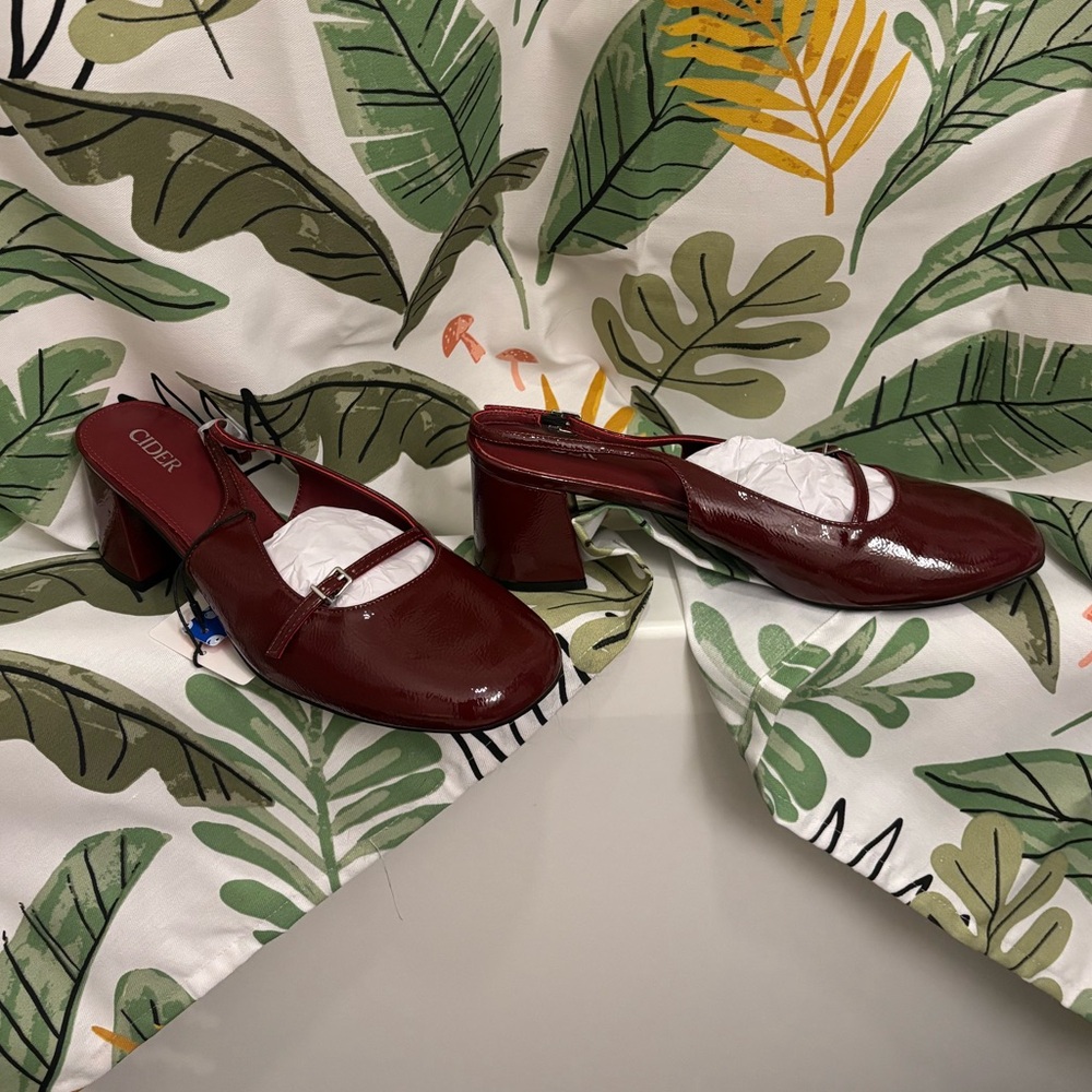 Cider Adjustable Strap Slingback Chunky Heels